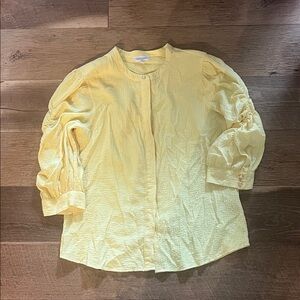 Calvin Klein Yellow Textured Button-Front Shirt